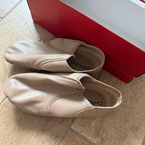 Capezio Slip-On Jazz Shoes in Beige